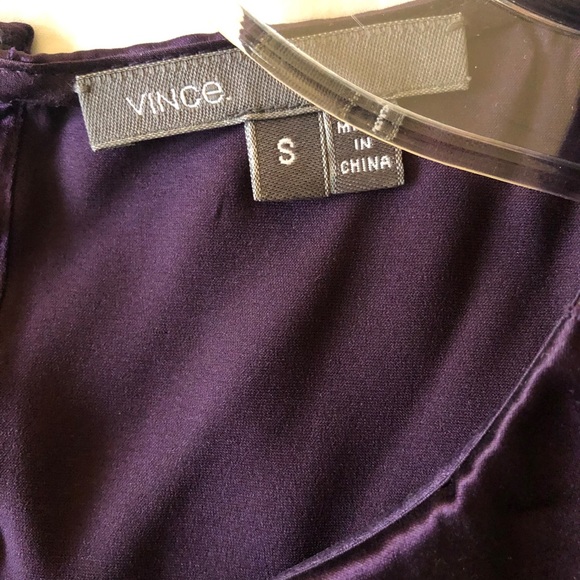 VINCE Sleeveless Stretch Silk Ruffle Top Purple Size Small - Picture 7 of 9